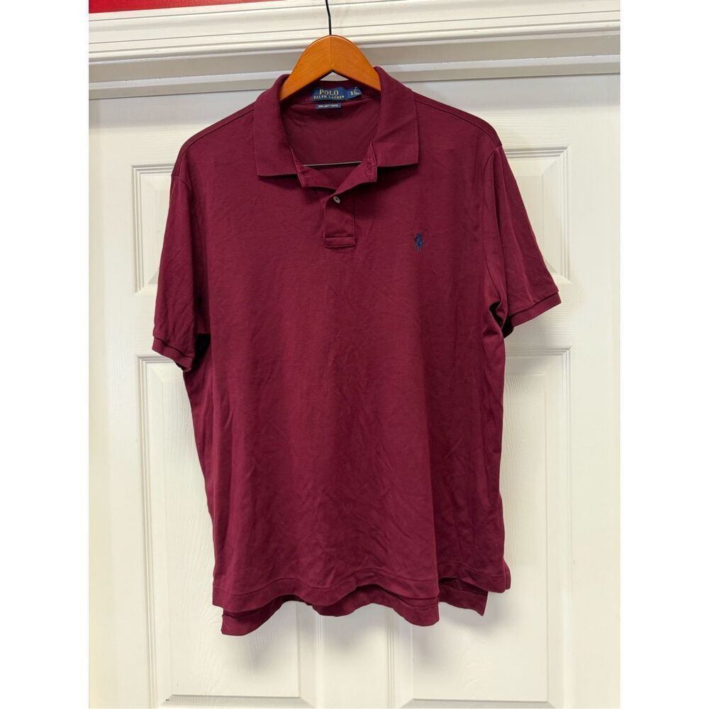 Polo Ralph Lauren Burgundy Pima Soft Touch Polo shirt sz XL EUC